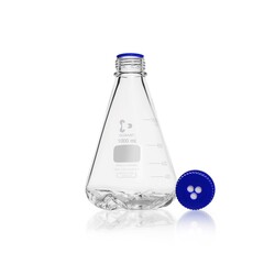 duran wheaton kimble - Baffled Flask, GL 45, membran vidalı kapak ve dökme halkası ile, 1000 mL